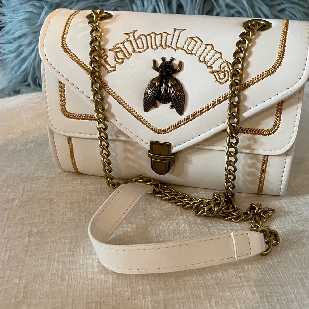 White and Gold Crossbody Bag Gold Bee 🐝